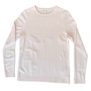 L.L. Bean Classic 100% Cashmere Crewneck Sweater Sz M Pink 283586